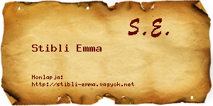 Stibli Emma névjegykártya